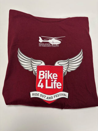 Bike4Life Maroon T-Shirt