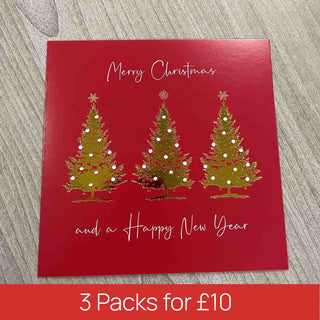 New for 2025 - Three Gold Trees and Ornate Tree Christmas Cards