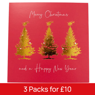 New for 2025 - Three Gold Trees and Ornate Tree Christmas Cards